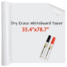 White Board Paper with 2 Markers, Large Dry Erase Contact Paper, Peel and Sti...