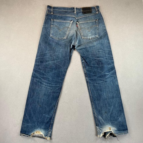 Vintage Levis 501 Jeans Mens 34x32 Selvedge Denim Distressed USA 90s Tag 36x34 - Picture 6 of 21