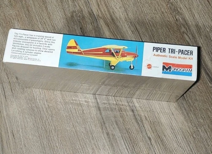 VINTAGE MONOGRAM MATTEL PIPER TRI-PACER MODEL AIRCRAFT KIT 6822 BRAND NEW SEALED - Image 4 of 4