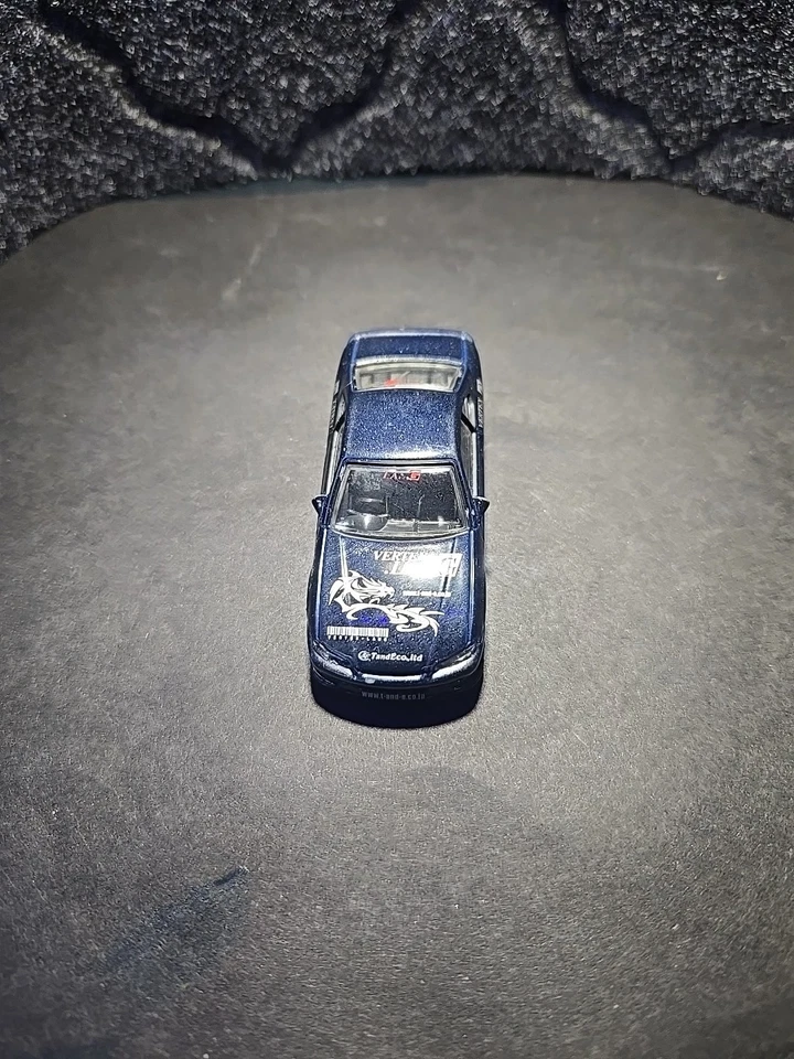 (Suelto) 1/64 Aoshima OPCIÓN NISSAN VERTEX LANG S15 SILVIA AZUL modelo de coche fundido a presión Foto 3 de 4