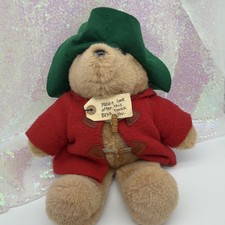 Vintage Rare Eden Paddington Bear Green Hat Red Coat 15" Collectible Teddy Bear