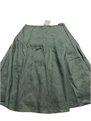 JIGSAW Pleated A Line Above the Knee Skirt Sz 8 Green Thin Cotton
