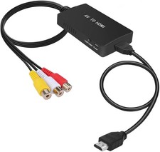 RCA to HDMI Converter, Analog Composite to HDMI Adapter Compatible VCR,DVD