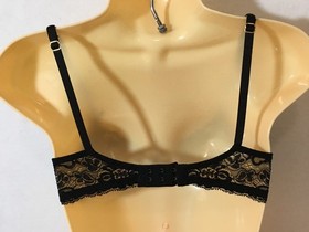Vtg AGENT PROVOCATEUR Margot Bra Black Floral Lace 34B Criss Cross Lined