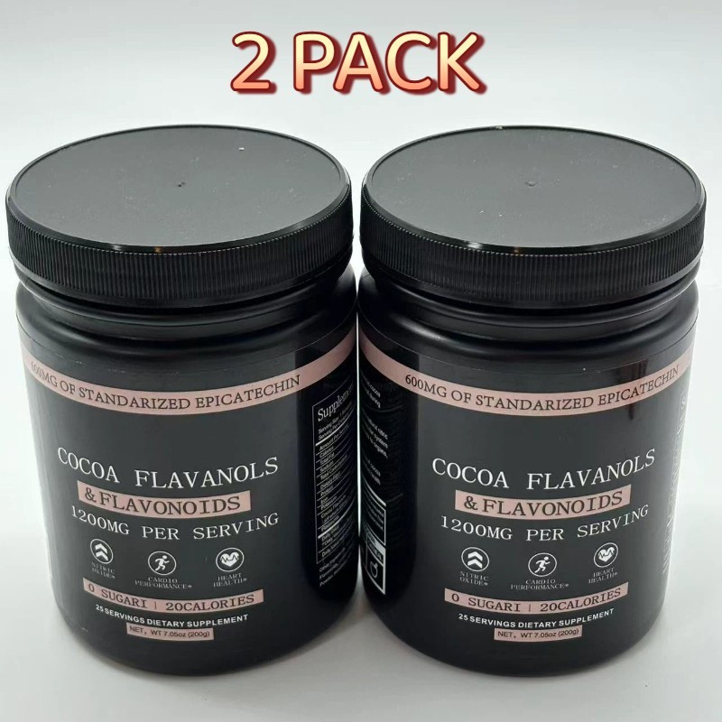 2 PACK Black Forest High Flavanol Cocoa Powder and Flavonoids Supplements 1200mg