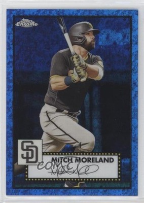 2021 Chrome Platinum Anniversary Blue Mini-Diamond Refractor Mitch Moreland 0z1y