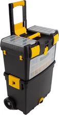 Boîte à outils roulante avec roues Poignée pliable Stockage supérieur amovible