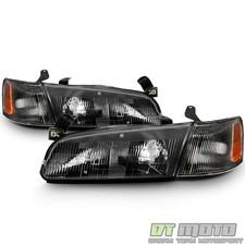 For 1997-1999 Toyota Camry Headlights Headlamps Wcorner Lights Black Leftright