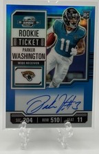 Parker Washington 2023 Panini Contenders Optic Teal Prizm RC Auto /99! Jaguars