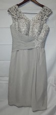 Light Gray Dress With Lace Wedding Sequins Evening No Tag See Measurements