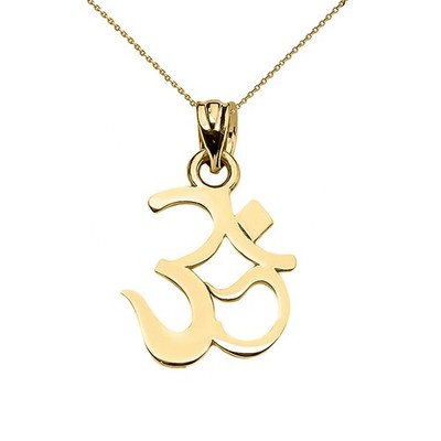 Gold OHM (OM) Ganesh Halskette mit Anhänger (erhältlich in Gelb-/Rosé-/Weißgold)