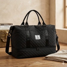 Travel Weekender Bag with Shoe Compartment - Gym Duffle Carry on Bag for Women