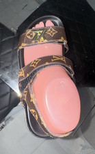 Womens Brown/Black/Gold Monogram Logo Leather...