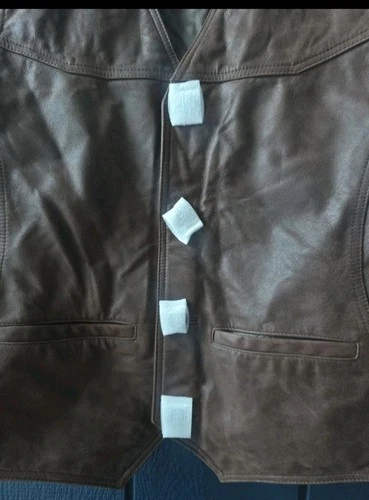 Vintage 90s Marlboro Country Store Genuine Leather Vest - Men's L Deadstock image 8