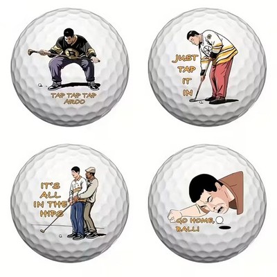 4 Pack Funny Happy Gilmore Golf Balls Novelty Cartoon Golf Gifts for Men Golfer