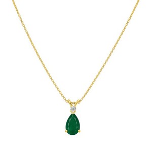 Authentic 18K Gold Plated Pear Cut Gemstone Pendant Jewelry Everyday Wear TGN1011