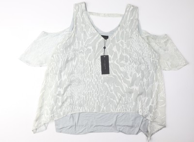 Live Unlimited London Damen Weiß Cold Shoulder Top