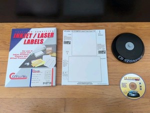 Original CD Stomper CD DVD Labeling Label Sticker Applicator Black w/ Media