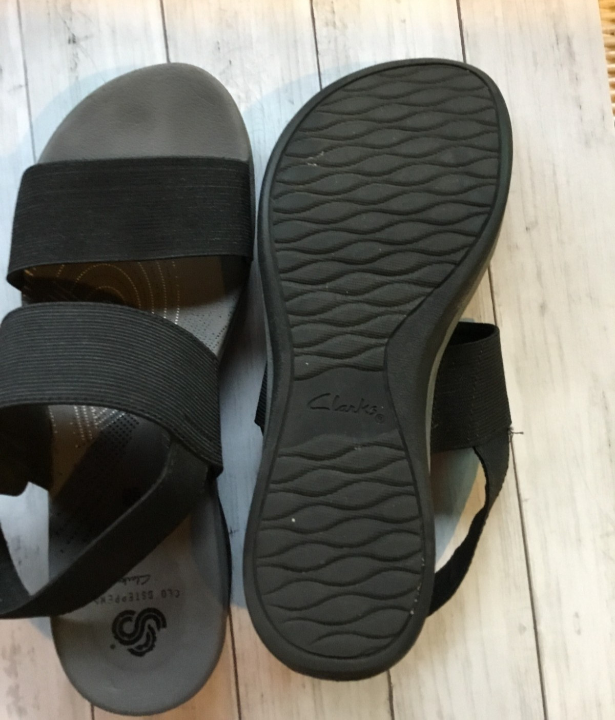 Clarks Cloudstepper Open Toe Shoes Black Slingbac… - image 3