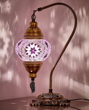 DEMMEX Turkish Moroccan Mosaic Table Lamp   Handcrafted Tiffany-Style Colorful