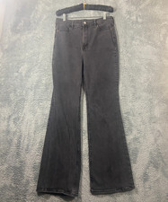 Old Navy Flare Jeans Womens 8 Black Highed Highrise Classic Denim Faded
