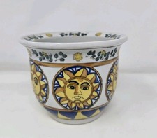 Handcrafted Ceramic Celestial Sun Planter Flo...