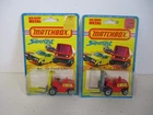 Matchbox Lesney Superfast 2X SF15 Fork Lift- steering & hoist versions, carded