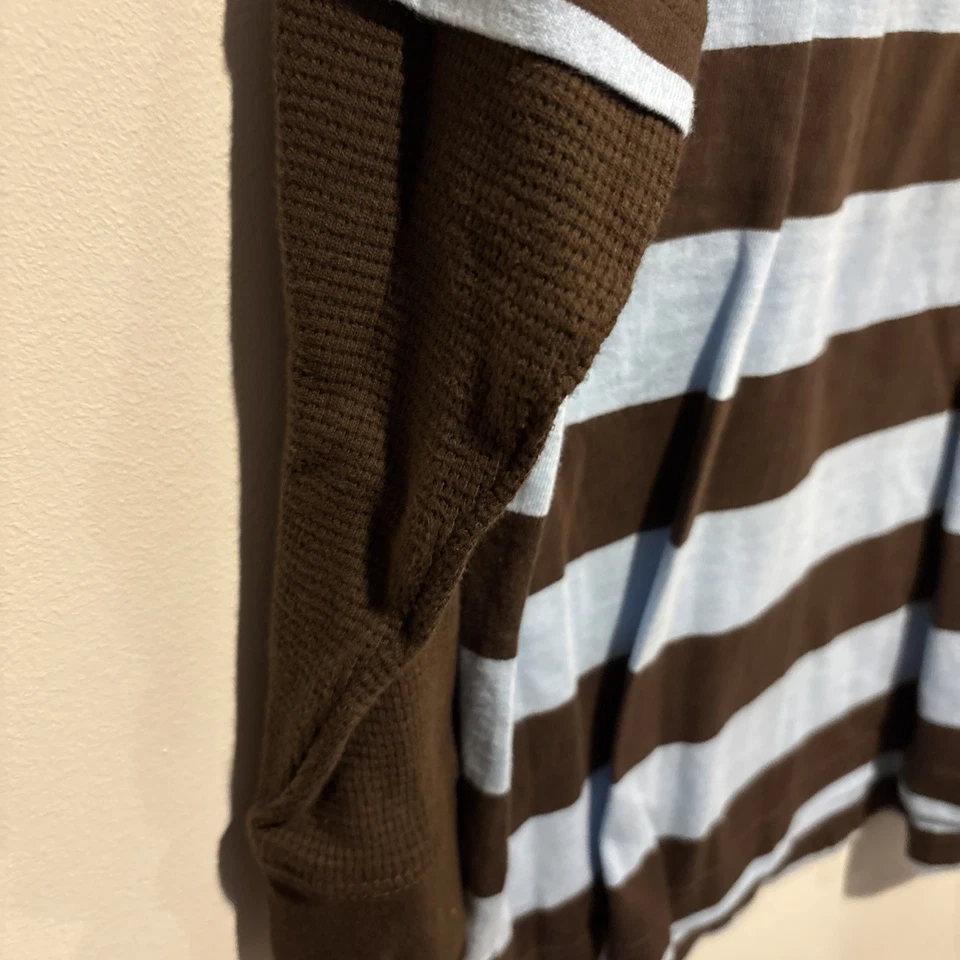 Polo Crazy 8 Boys Manga Larga Térmica 2 Botones Marrón/Azul Talla Pequeña 5/6 Nuevo sin Etiquetas Foto 2 de 4