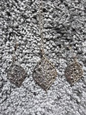 Sterling Silver Set Necklace & Earrings  Whit Diamonds