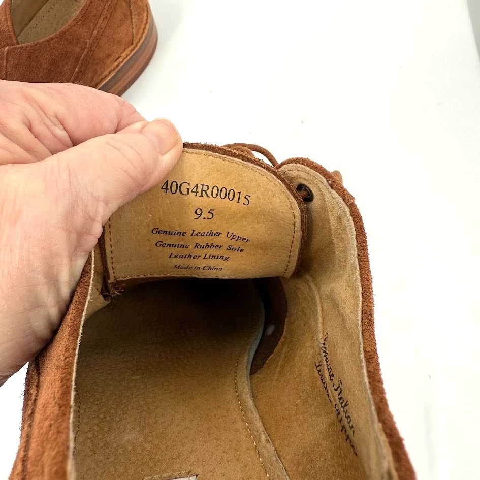 Мужские коричневые замшевые кожаные оксфорды Joseph Abboud 9,5 с кончиком крыла - Изображение 4 из 4