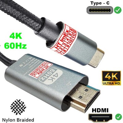 USB-C auf HDTV HDMI Kabel 4K 60Hz UHD Typ-C auf HDTV Adapterkabel Nylon 1M