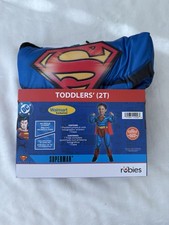 DC Comics SUPERMAN Halloween Costume With Cape Toddler Boys Size 2T New