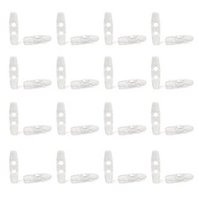 Honbay 30PCS Acrylic Clear 2 Hole Olive Shape Sewing Toggle 39*10mm,