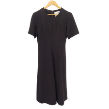Quince Ultra-Stretch Ponte Short Sleeve Midi Dress Black Basic Sleeved M
