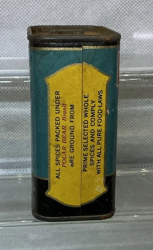 1930’s POLAR BEAR TURMERIC Spice Tin Nice Condition Great Graphics! MUSKOGEE OK - Image 3 of 4