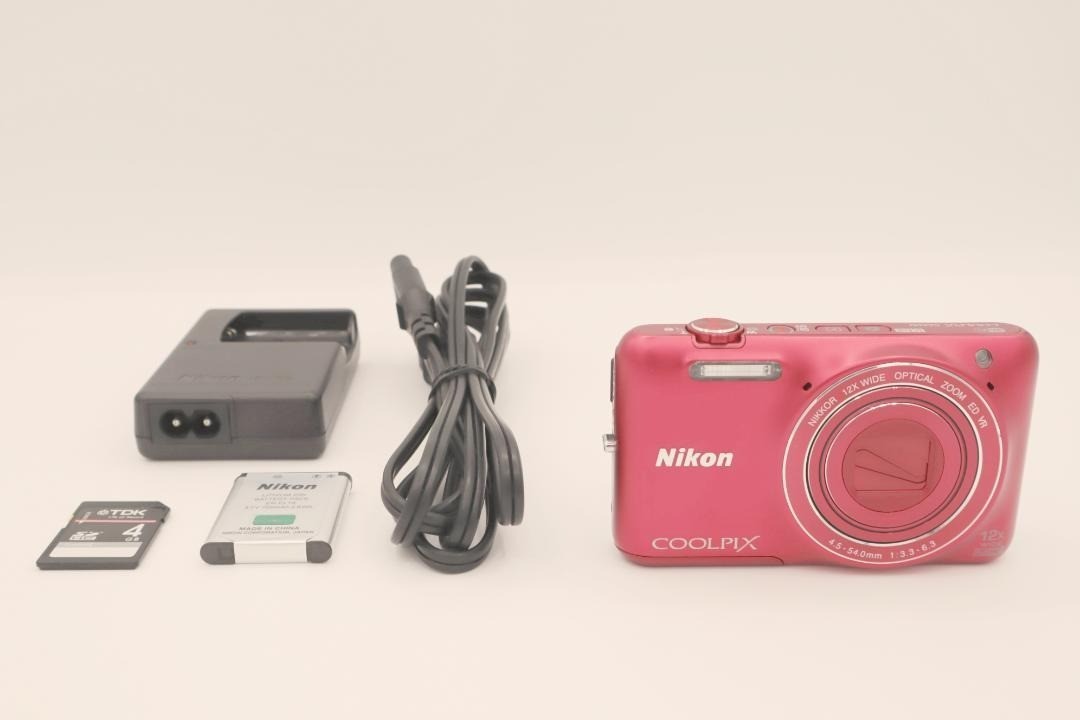 Nikon COOLPIX S6600 Red Digital Camera 16MP 12x Optical Zoom From