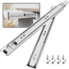 1 Pair 18" Full Extension Ball Bearing Drawer Slides, 100 LB Side Mount Rails