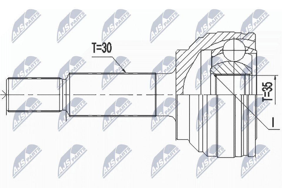 N.T.Y. NPZ-CH-034.NTY Joint Kit, drive shaft for TESLA