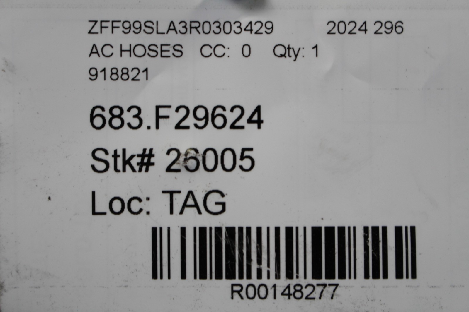 Ferrari 296 GTB Return pipe P/N 918821