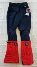 Vintage 80's NWT Roffe Ski Snow Winter Pants Navy Blue Red Women's Sz 12 26x32