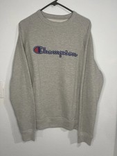 Champion Mens Powerblend Fleece Crew Neck Logo Sweatshirt GREY/ Size XL