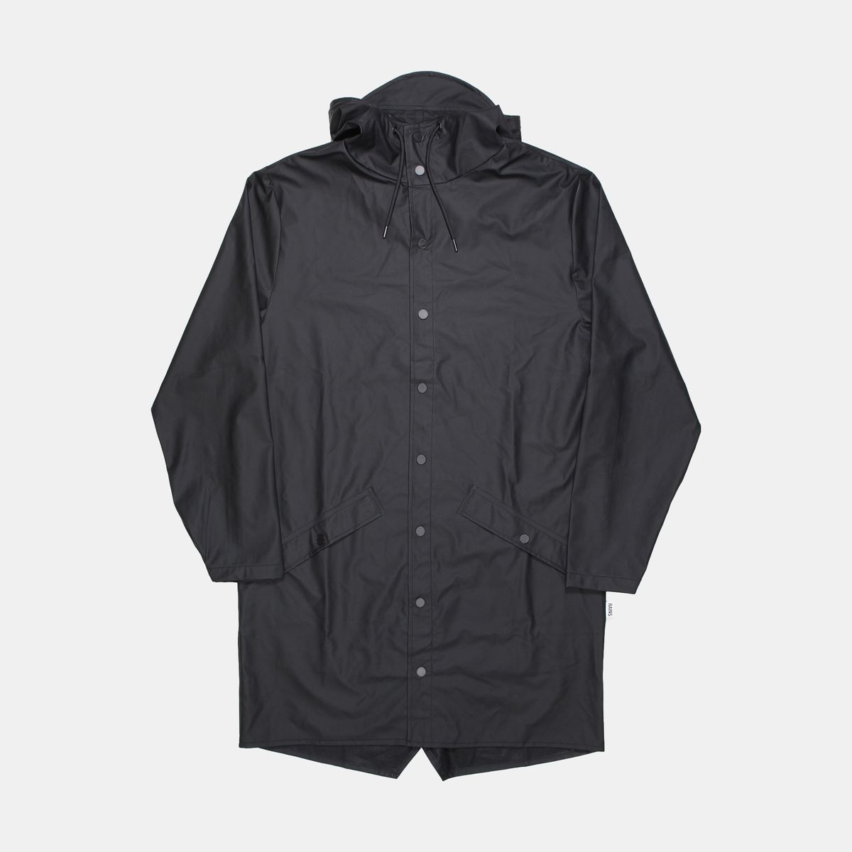 Rains Long Jacket / Size XS / Long / Mens / Black / Polyurethane