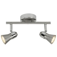 Brilliant Sanny Led Spotrohr Decken Spot Strahler Chrom 2-Flg GU10 PAR51 500 Lm