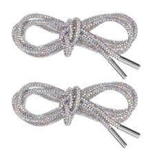 1-Pair Rhinestone Shoelaces 39" Crystal Cords for Sneakers Multicolor
