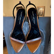 Kurt Geiger London Metallic Strappy Slingback Heels Multicolor US 7.5 EU 38