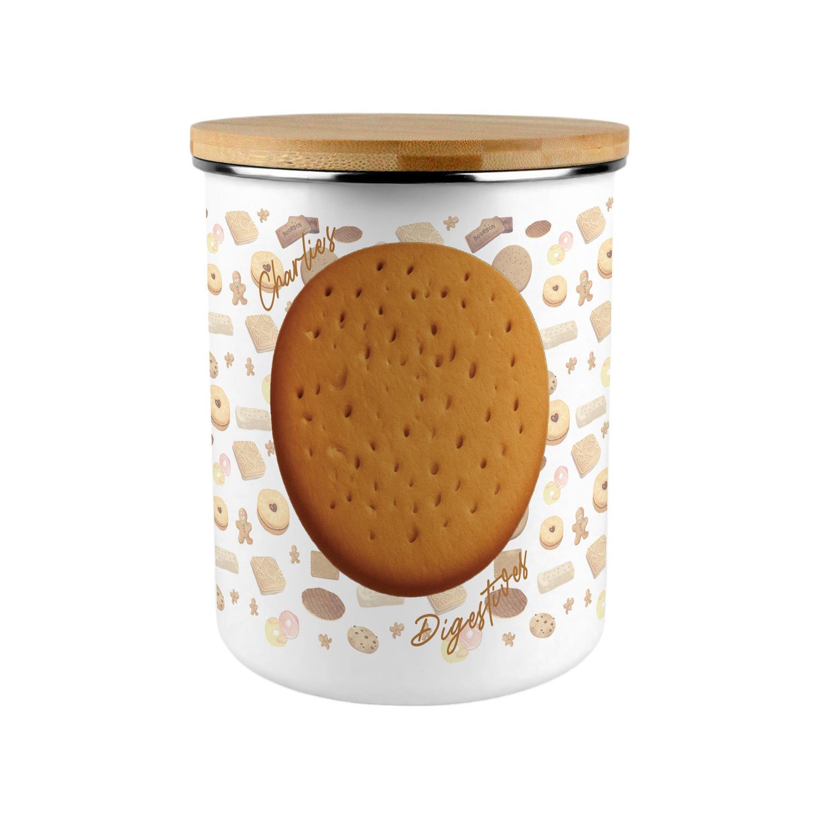 Novelty Personalised Biscuit Tin - XL Cookie Jar Gift - Digestive