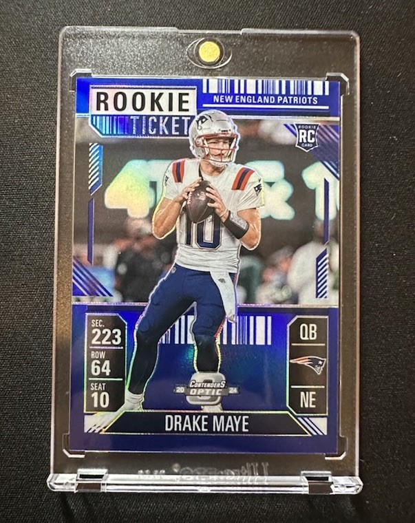 2024 Panini Contenders Optic - Rookie Ticket Drake Maye #70 Blue Prizm /99 (RC)