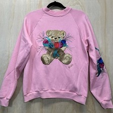 VTg 90s Sunbelt Pink Cutesy/coquette/whimsy Sweater Sz L