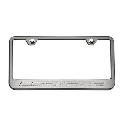 Script Plate Frame White C-Fiber ''Corvette'' Inlay&Brushed Face for 2014-2017