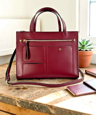 NANETTE LEPORE Plum Purple Vegan Leather Tote Convertible Organizer Bag Clayton